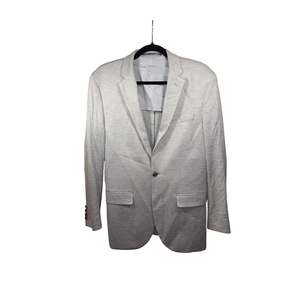 HM Mens Slim Fit Blazer Light‎ Gray Textured 2 Button Sport Coat 38R 0943929 5